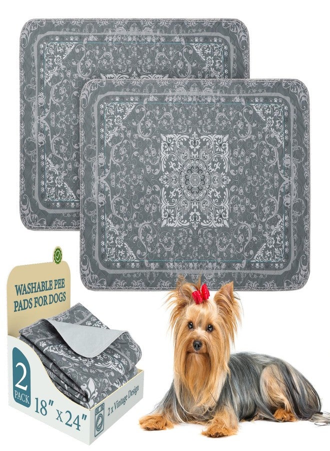 Homimp Washable Pee Pads for Dogs, 2 Pack Reusable Puppy Pads Waterproof, Absorbent and Leakproof Dog Pee Pads, Non Slip Puppy Training Pads, Pet Mat for Floor, Crate, Couch, Whelping,Grey, 18"x24" - Image 1